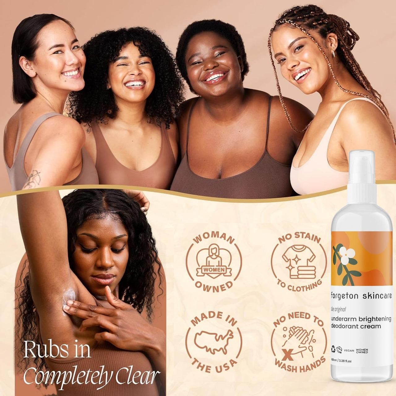 Underarm Brightening Deodorant Cream 200 ml Pack of 2